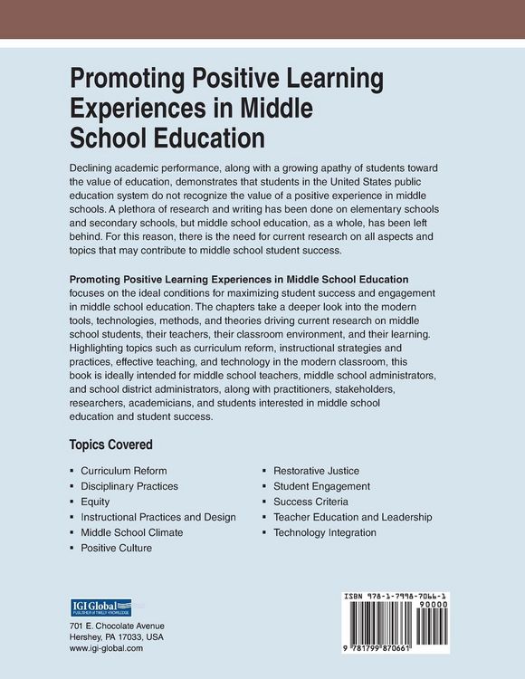 Produktbild: Promoting Positive Learning Experiences in Middle School Education