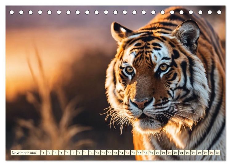 Produktbild: Tiger ganz nah (Tischkalender 2026 DIN A5 quer), CALVENDO Monatskalender