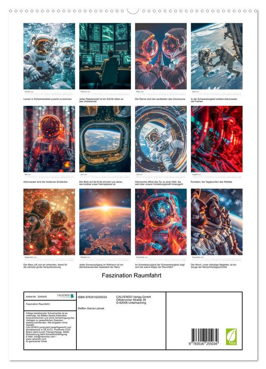 Produktbild: Faszination Raumfahrt (hochwertiger Premium Wandkalender 2026 DIN A2 hoch), Kunstdruck in Hochglanz