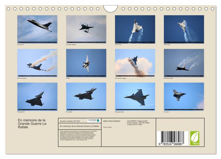 Produktbild: En m&eacute;moire de la Grande Guerre Le Rafale (Calendrier mural 2026 DIN A4 vertical), CALVENDO calendrier mensuel