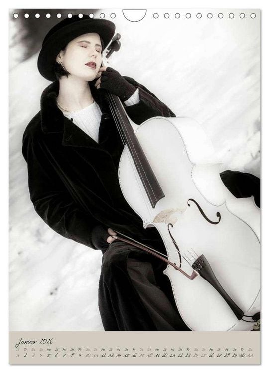 Produktbild: Wei&szlig;es Cello auf Reisen (Wandkalender 2026 DIN A4 hoch), CALVENDO Monatskalender