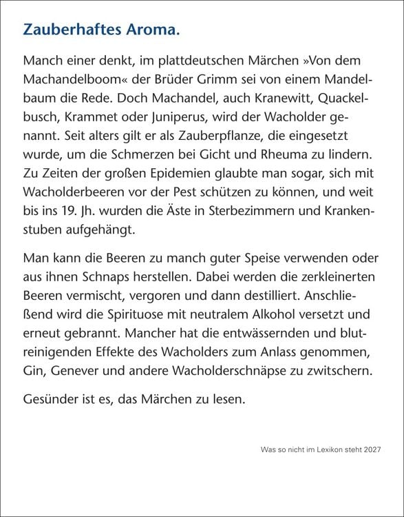 Produktbild: Was so nicht im Lexikon steht Tagesabrei&szlig;kalender 2027 - Kuriosit&auml;ten, Hist&ouml;rchen und merkw&uuml;rdige Geschichten