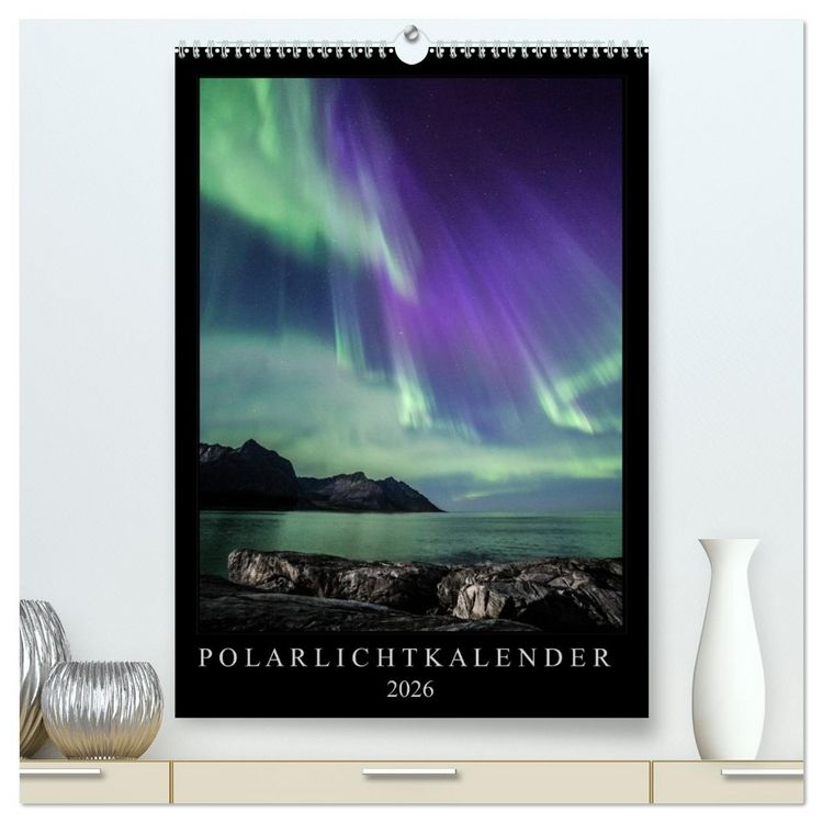 Produktbild: Polarlichtkalender (hochwertiger Premium Wandkalender 2026 DIN A2 hoch), Kunstdruck in Hochglanz