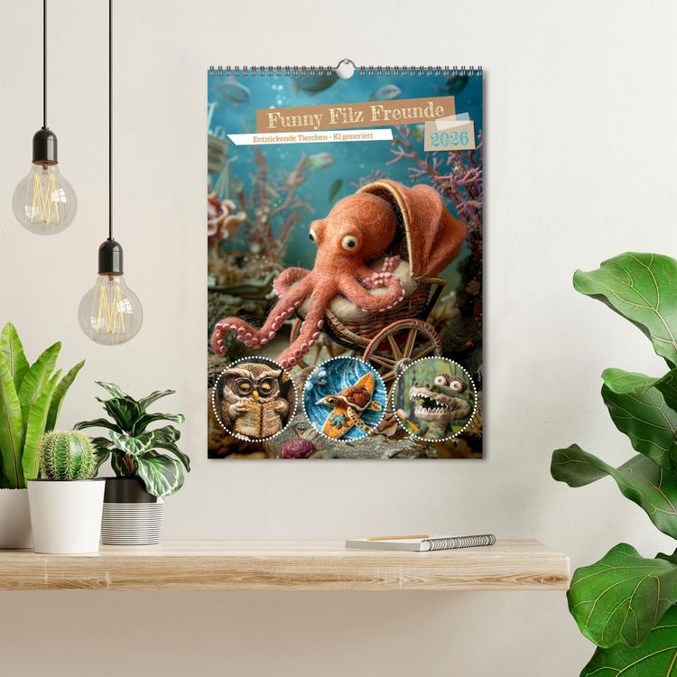 Produktbild: Funny Filz Freunde (Wandkalender 2026 DIN A3 hoch), CALVENDO Monatskalender