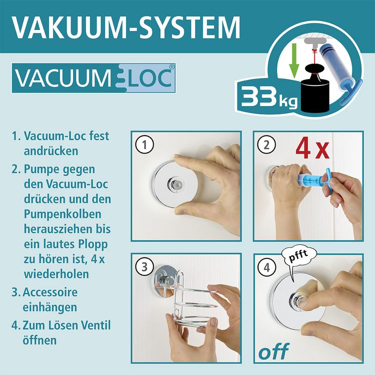 Produktbild: Vacuum-Loc&reg; Eckregal Mod. Bari 2 Etagen, Befestigen ohne bohren