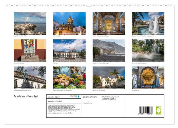 Produktbild: Madeira - Funchal (hochwertiger Premium Wandkalender 2026 DIN A2 quer), Kunstdruck in Hochglanz