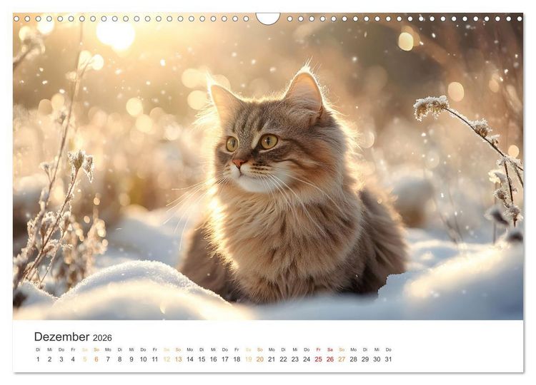 Produktbild: Katzen - sanfte Sch&ouml;nheiten (Wandkalender 2026 DIN A3 quer), CALVENDO Monatskalender