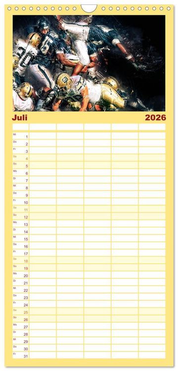 Produktbild: Familienplaner 2026 - American Football - so cool mit 5 Spalten (Wandkalender, 21 x 45 cm) CALVENDO