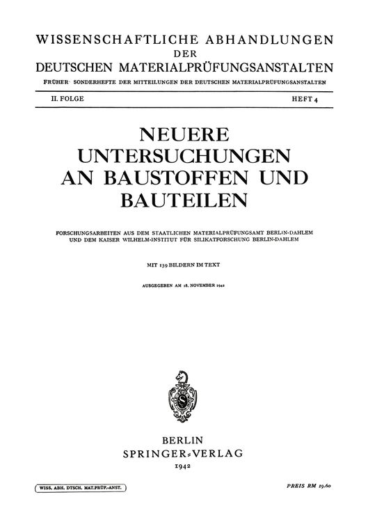 Produktbild: Neuere Untersuchungen an Baustoffen und Bauteilen