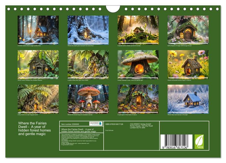 Produktbild: Where the Fairies Dwell - A year of hidden forest homes and gentle magic (Wall Calendar 2027 DIN A4 landscape), CALVENDO 12 Month Wall Calendar