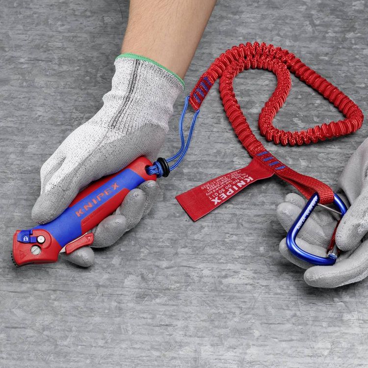 Produktbild: Knipex 16 50 145 SB Abisoliermesser Geeignet f&uuml;r Rundkabel 7mm (max)