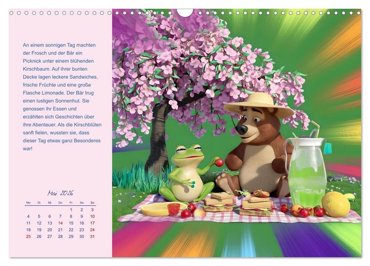 Produktbild: Der Frosch und der B&auml;r - Ein Jahr voller Abenteuer (Wandkalender 2026 DIN A3 quer), CALVENDO Monatskalender