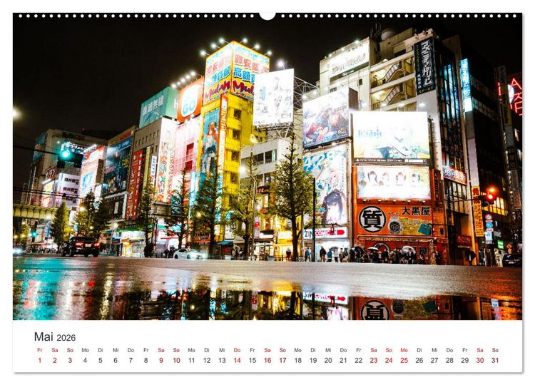 Produktbild: Japan - Zwischen Tempeln und Neonlicht (hochwertiger Premium Wandkalender 2026 DIN A2 quer), Kunstdruck in Hochglanz