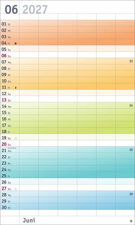 Produktbild: Bunte Wochen Familienplaner XL 2027