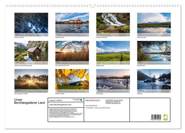 Produktbild: Unser Berchtesgadener Land (Wandkalender 2026 DIN A2 quer), CALVENDO Monatskalender