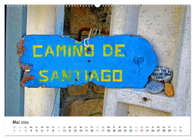 Produktbild: Jakobsweg - Camino Ingles (hochwertiger Premium Wandkalender 2026 DIN A2 quer), Kunstdruck in Hochglanz