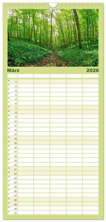 Produktbild: Familienplaner 2026 - Farbenfrohe Heimat mit 5 Spalten (Wandkalender, 21 x 45 cm) CALVENDO