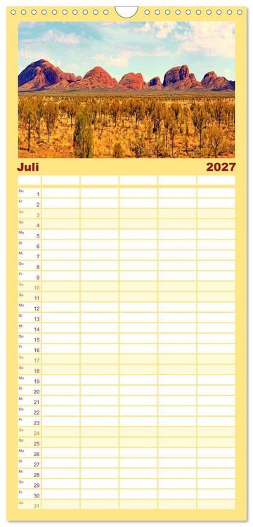 Produktbild: Familienplaner 2027 - Faszination Australien - eine Traumreise mit 5 Spalten (Wandkalender, 21 x 45 cm) CALVENDO