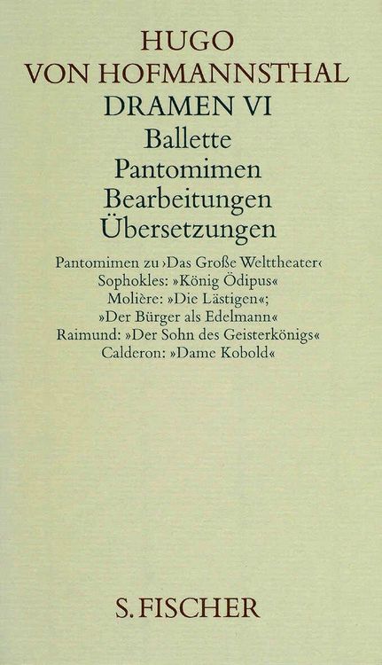 Produktbild: Dramen VI. Ballette - Pantomimen - Bearbeitungen - &Uuml;bersetzungen