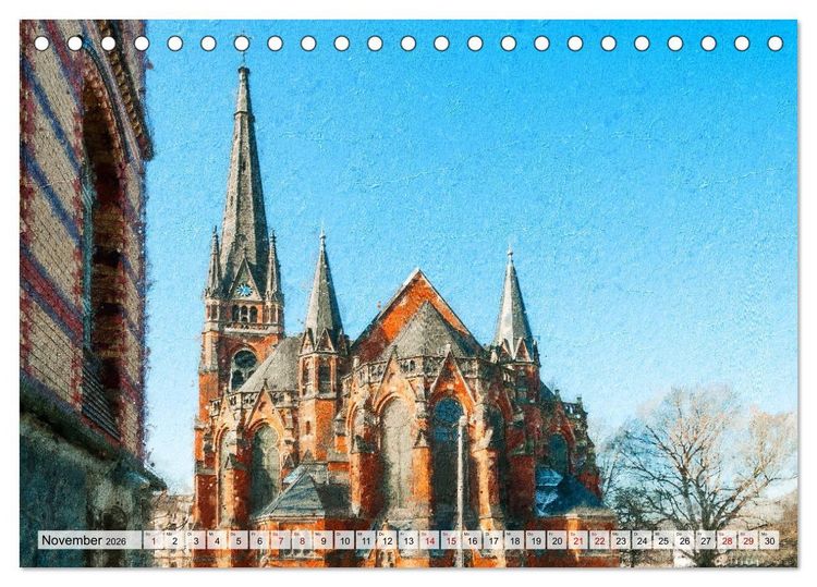 Produktbild: Gera gesehen mit Pinsel und &Ouml;l (Tischkalender 2026 DIN A5 quer), CALVENDO Monatskalender