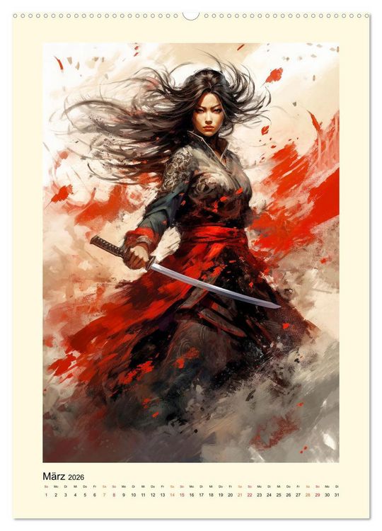 Produktbild: Samurai Amazonen (hochwertiger Premium Wandkalender 2026 DIN A2 hoch), Kunstdruck in Hochglanz