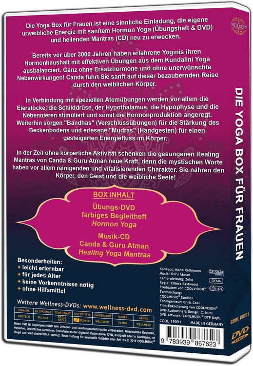 Produktbild: Die Yoga Box f&uuml;r Frauen - Set inklusive Anf&auml;nger-DVD, &Uuml;bungsheft und Musik-CD