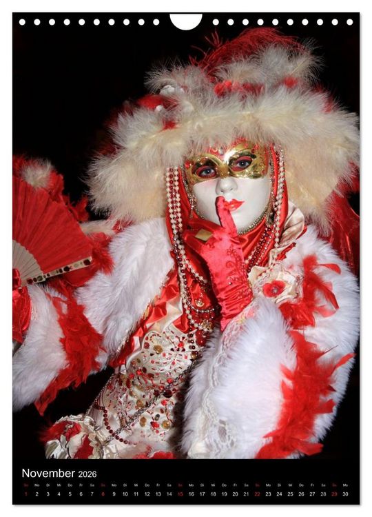 Produktbild: Karneval in Venedig - Phantasievolle Masken (Wandkalender 2026 DIN A4 hoch), CALVENDO Monatskalender