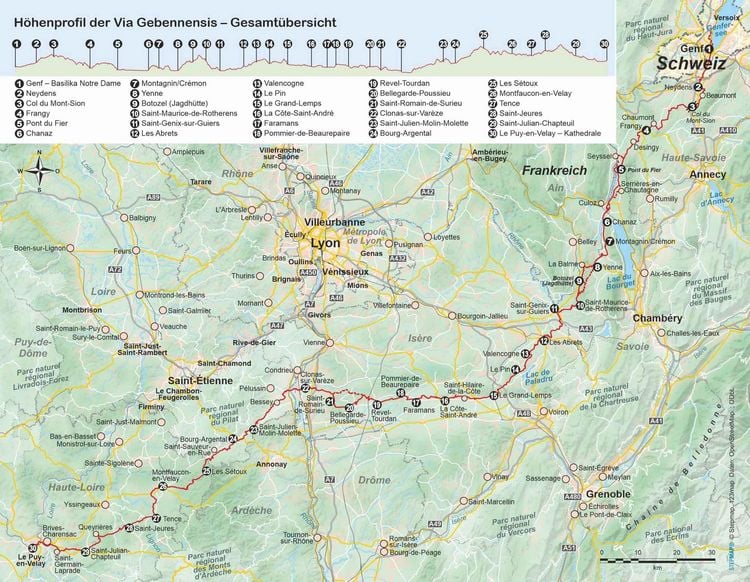 Produktbild: Frankreich: Jakobsweg Via Gebennensis von Genf nach Le Puy-en-Velay