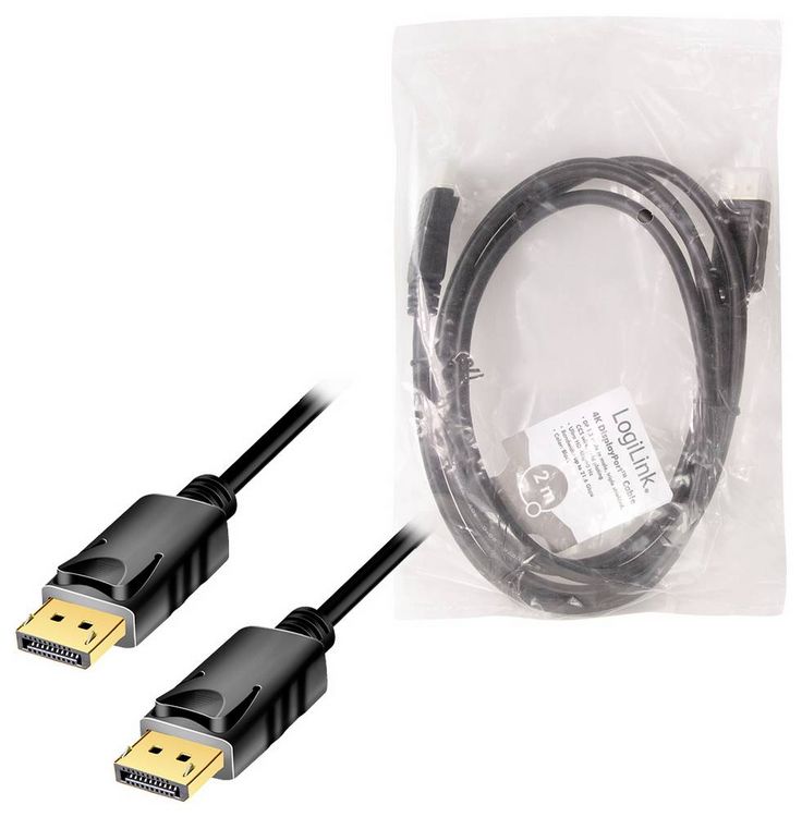 Produktbild: LogiLink DisplayPort AV Anschlusskabel [1x DisplayPort - 1x DisplayPort] 2m Schwarz