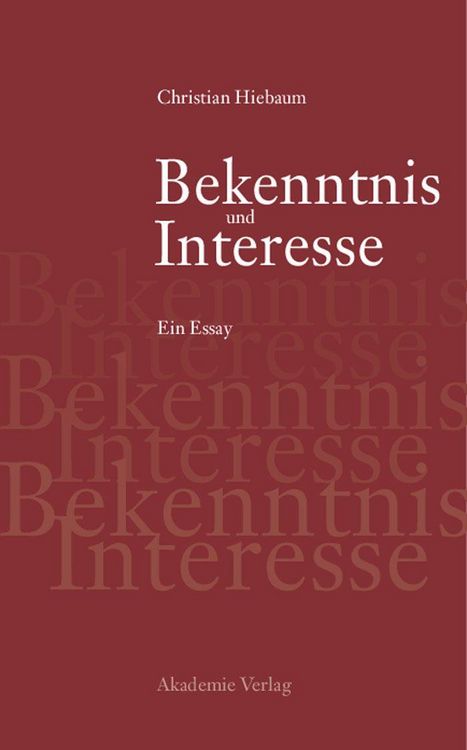 Produktbild: Bekenntnis und Interesse