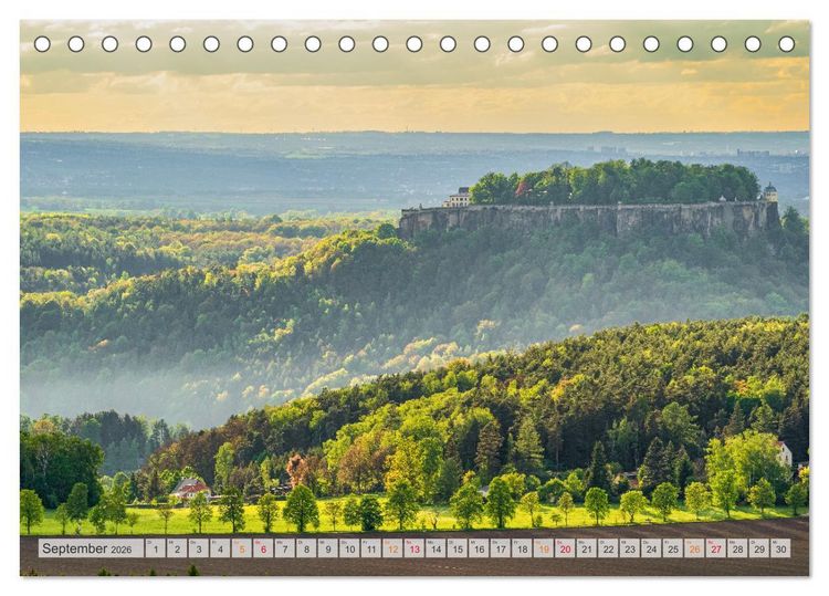 Produktbild: S&auml;chsische Schweiz - Wandern durch das Elbsandsteingebirge (Tischkalender 2026 DIN A5 quer), CALVENDO Monatskalender