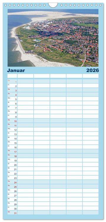 Produktbild: Familienplaner 2026 - Norddeutschland aus der Luft mit 5 Spalten (Wandkalender, 21 x 45 cm) CALVENDO