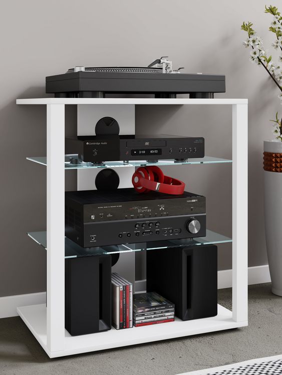 Produktbild: Hifi M&ouml;bel Rack Alu Glas Phono Mediaregal Folas