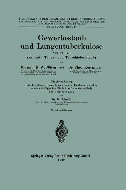 Produktbild: Gewerbestaub und Lungentuberkulose