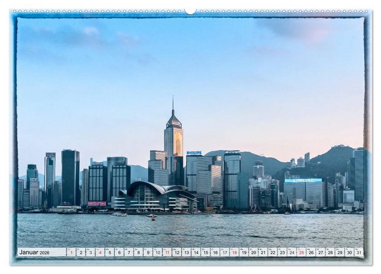 Produktbild: Hongkong, die pulsierende Metropole (hochwertiger Premium Wandkalender 2026 DIN A2 quer), Kunstdruck in Hochglanz