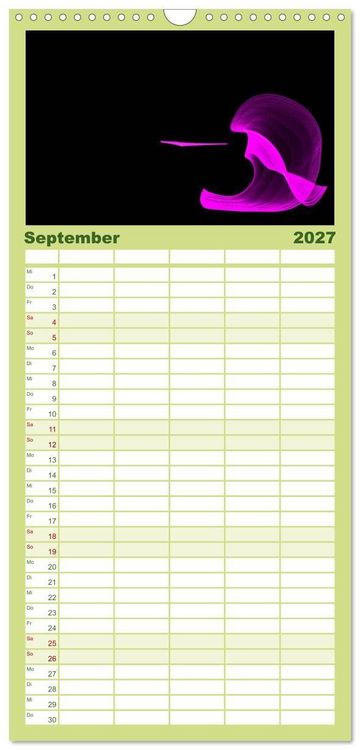 Produktbild: Familienplaner 2027 - Minimalistisch mit 5 Spalten (Wandkalender, 21 x 45 cm) CALVENDO