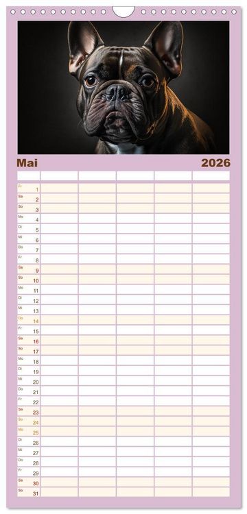 Produktbild: Familienplaner 2026 - Hunde Portr&auml;ts mit 5 Spalten (Wandkalender, 21 x 45 cm) CALVENDO
