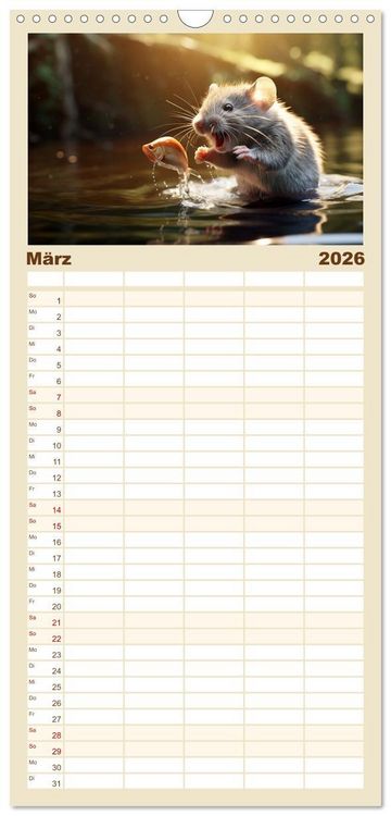 Produktbild: Familienplaner 2026 - Ein Jahr im Leben von Familie Maus mit 5 Spalten (Wandkalender, 21 x 45 cm) CALVENDO