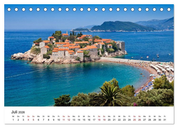 Produktbild: Montenegro - Land der schwarzen Berge (Tischkalender 2026 DIN A5 quer), CALVENDO Monatskalender