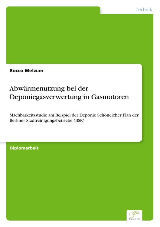 Produktbild: Abw&auml;rmenutzung bei der Deponiegasverwertung in Gasmotoren