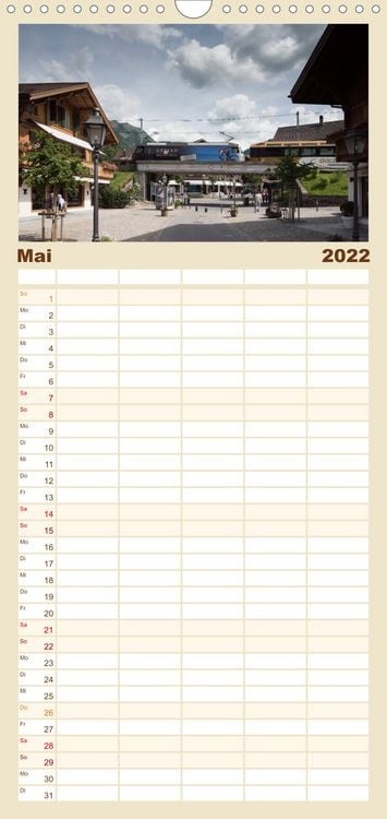 Produktbild: Schweizer Eisenbahn - Familienplaner hoch (Wandkalender 2022 , 21 cm x 45 cm, hoch)
