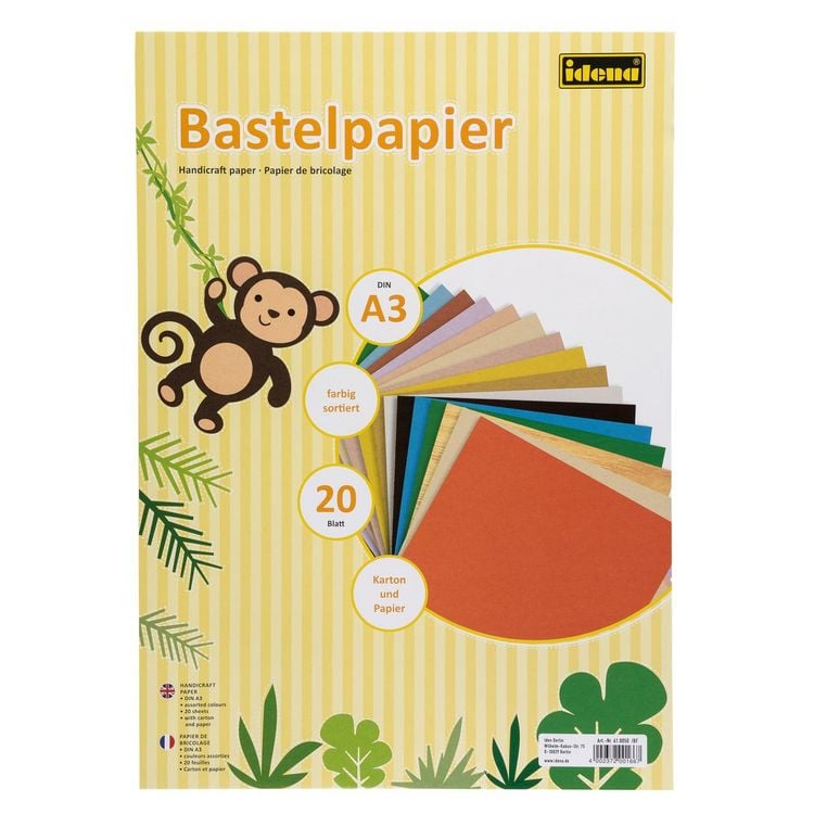 Produktbild: Idena Bastelpapier DIN A3 20 Blatt Karton/Papier