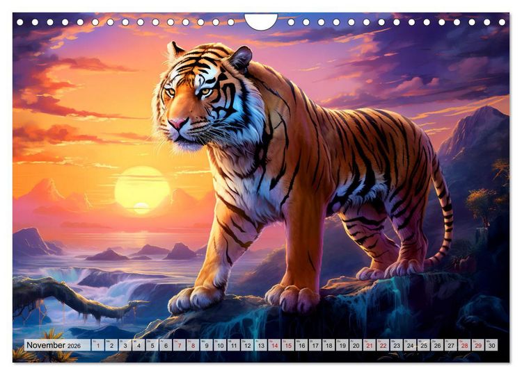 Produktbild: Jahr des Tigers - Portr&auml;ts des chinesischen Tierkreiszeichens (Wandkalender 2026 DIN A4 quer), CALVENDO Monatskalender
