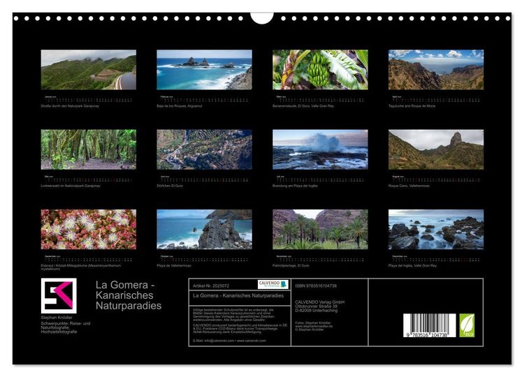 Produktbild: La Gomera - Kanarisches Naturparadies (Wandkalender 2026 DIN A3 quer), CALVENDO Monatskalender