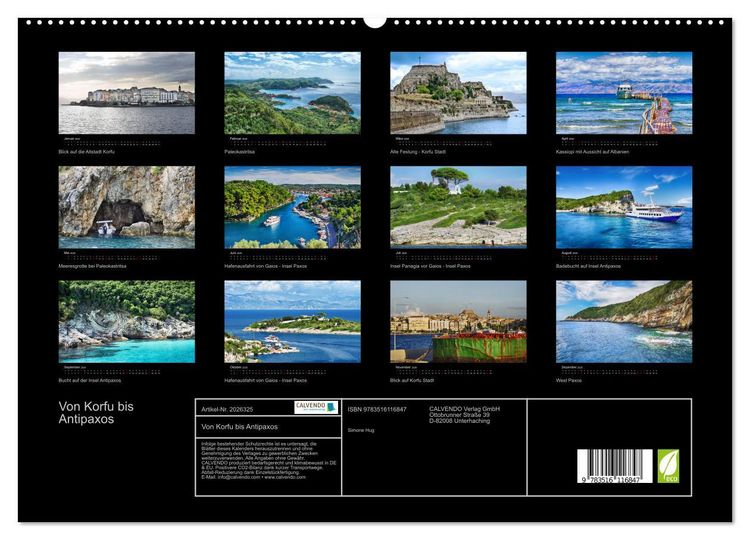 Produktbild: Von Korfu bis Antipaxos (hochwertiger Premium Wandkalender 2026 DIN A2 quer), Kunstdruck in Hochglanz