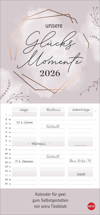 Produktbild: Kreativ-Planer für zwei Glücksmomente 2026