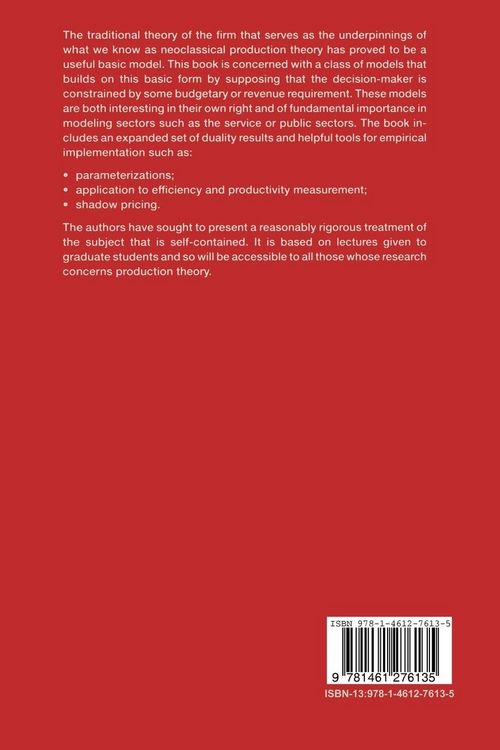 Produktbild: Cost and Revenue Constrained Production