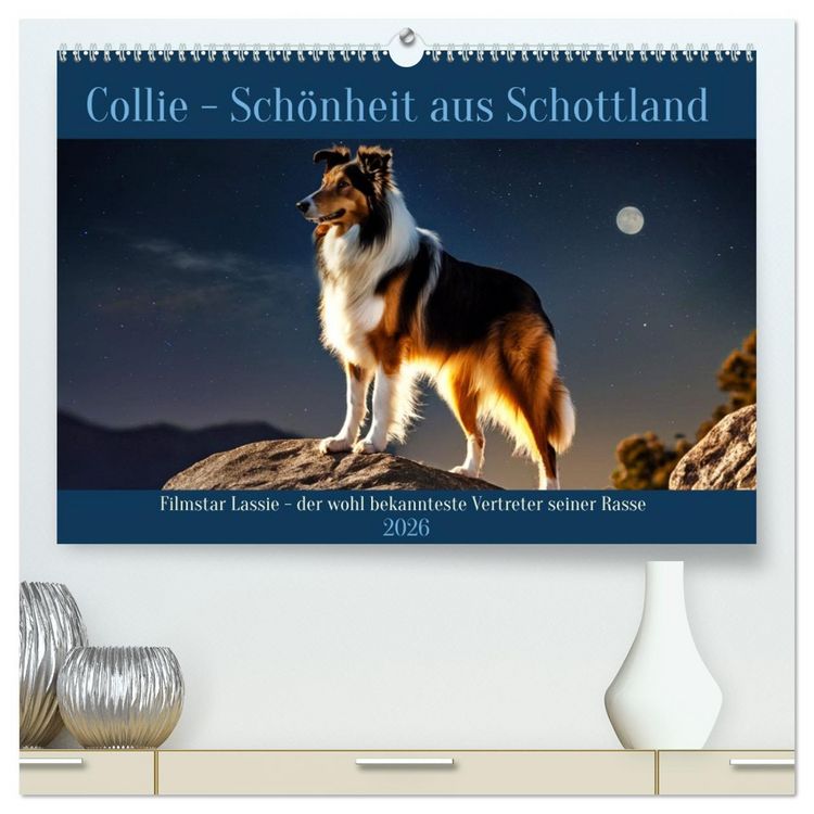 Produktbild: Traumhund Collie (hochwertiger Premium Wandkalender 2026 DIN A2 quer), Kunstdruck in Hochglanz