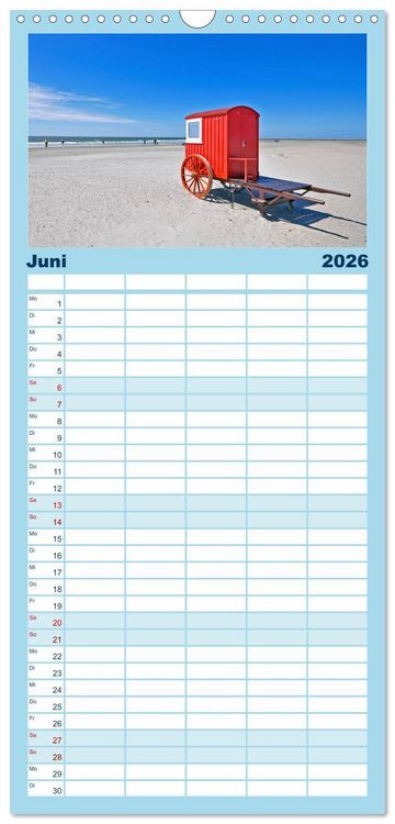 Produktbild: Familienplaner 2026 - Ostfriesische Inseln mit 5 Spalten (Wandkalender, 21 x 45 cm) CALVENDO