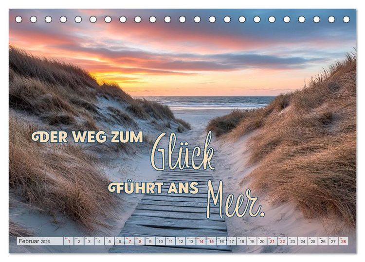 Produktbild: K&Uuml;STENZAUBER Sehnsucht nach Meer (Tischkalender 2026 DIN A5 quer), CALVENDO Monatskalender